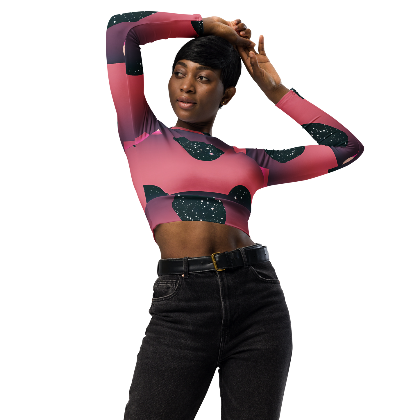 Long Sleeve Crop Top - Dreamscape Horizon