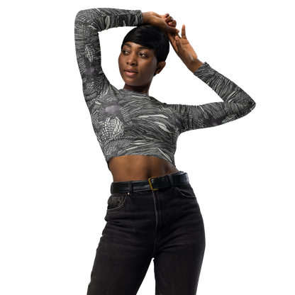 Long Sleeve Crop Top - Sable Currents