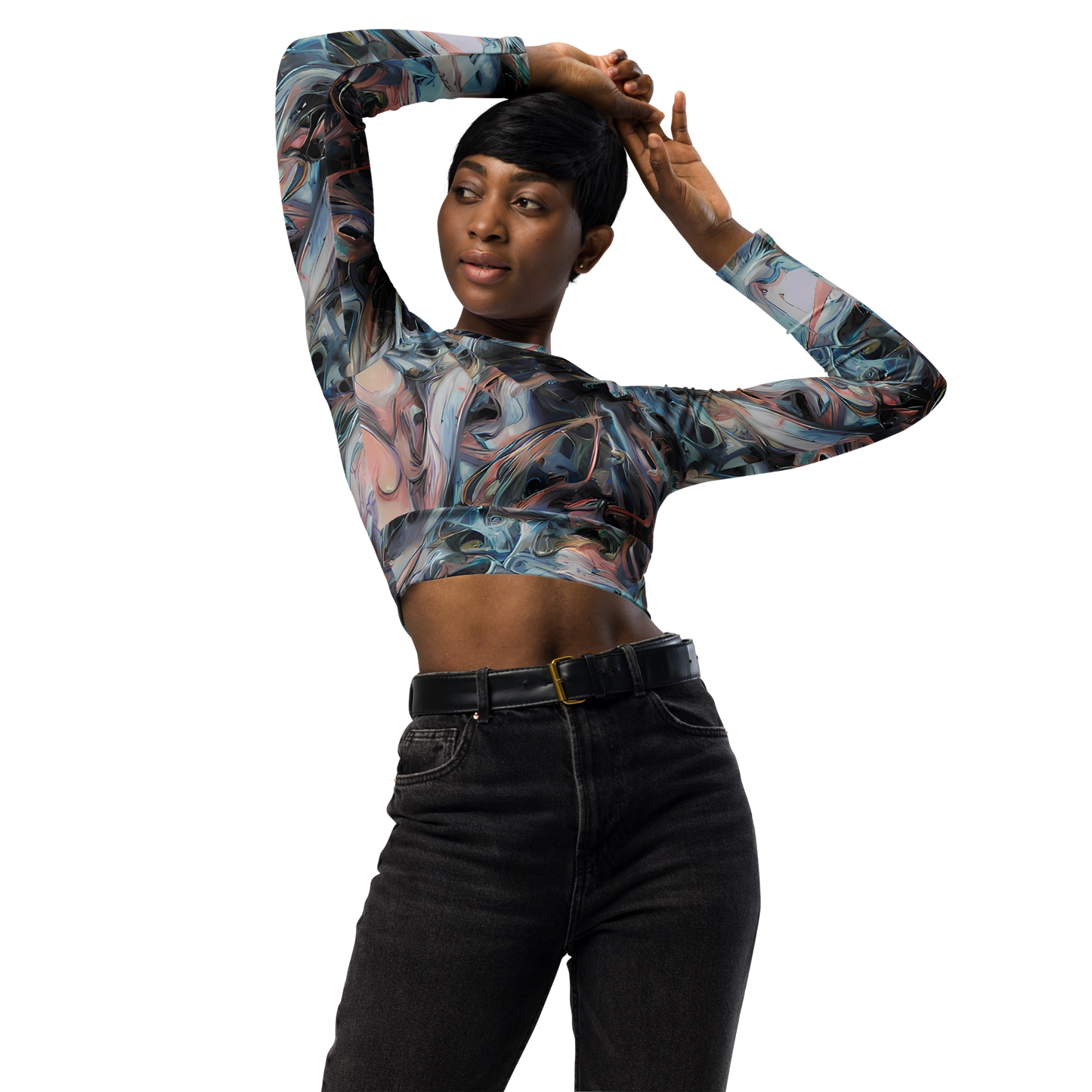 Long Sleeve Crop Top - Daydream Cascade