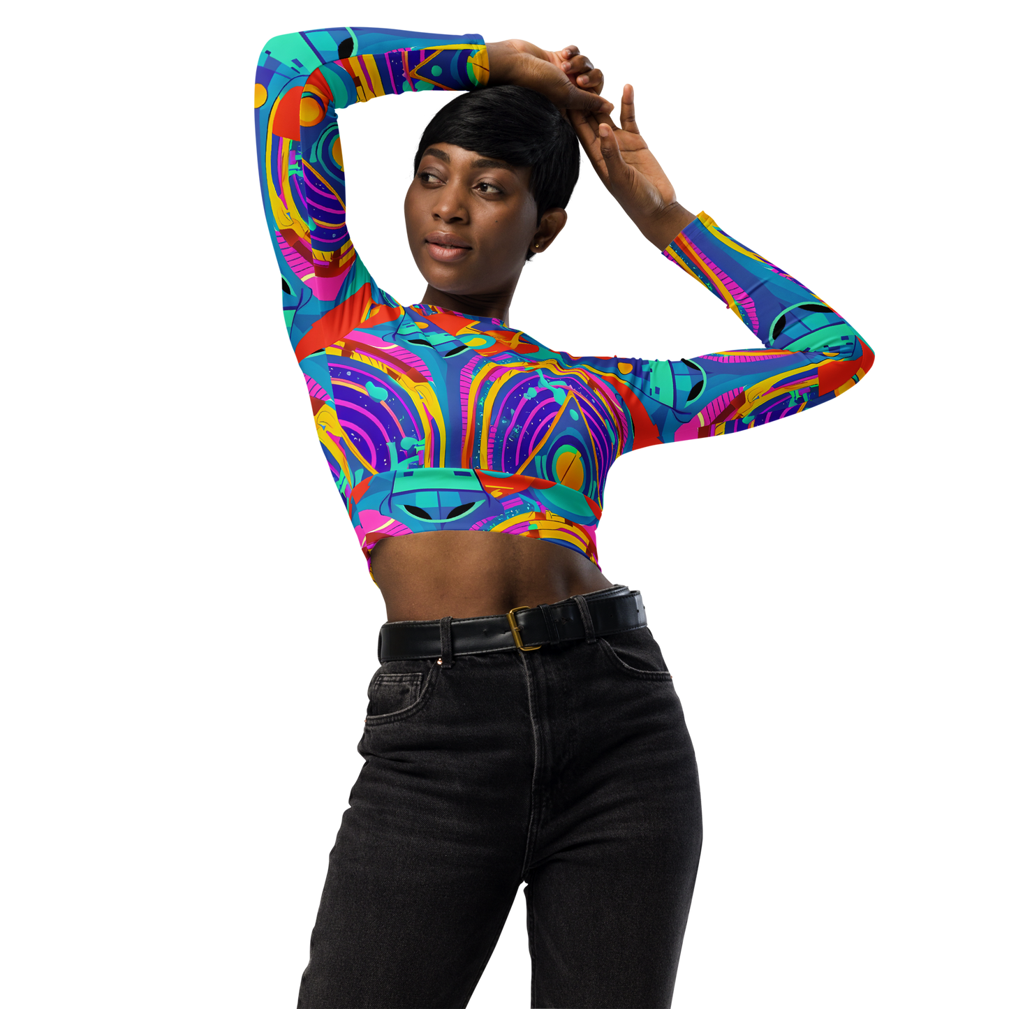 Long Sleeve Crop Top - Blast of Color