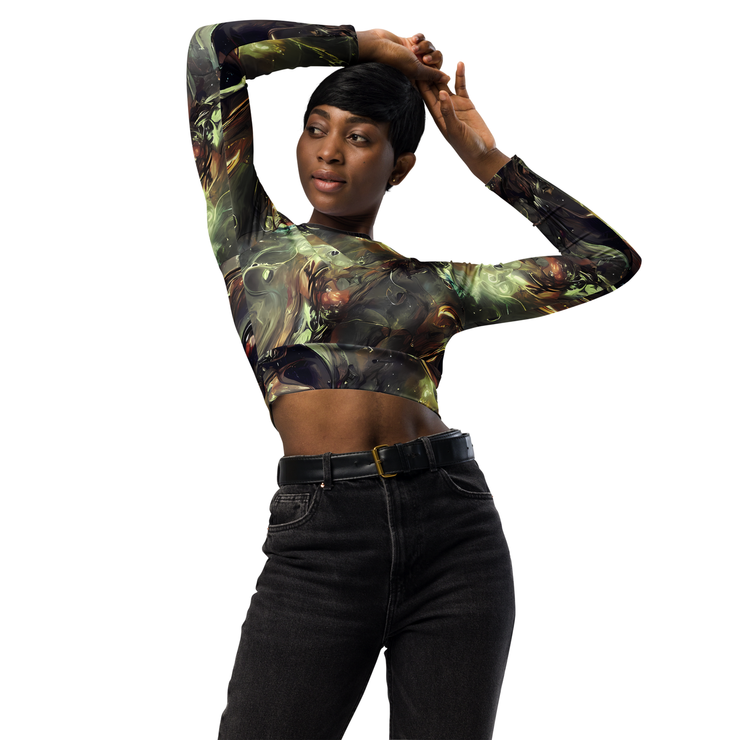 Long Sleeve Crop Top - Chaos Crescendo