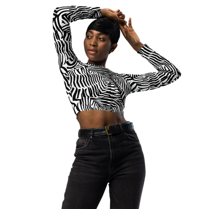 Long Sleeve Crop Top - Shadowed Illusions