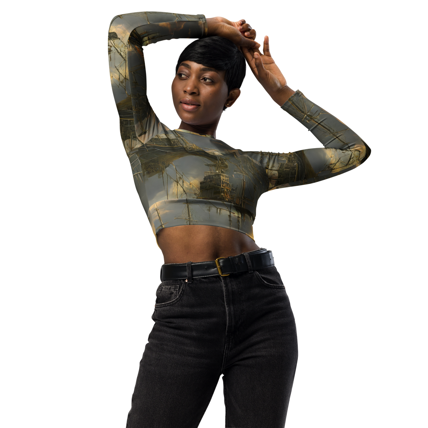 Long Sleeve Crop Top - Ethereal Armada