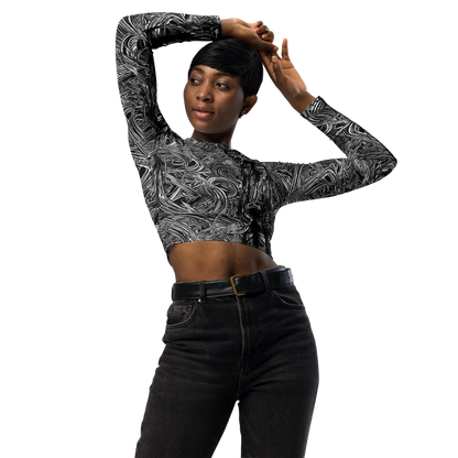 Long Sleeve Crop Top - Mesmeric Tangles
