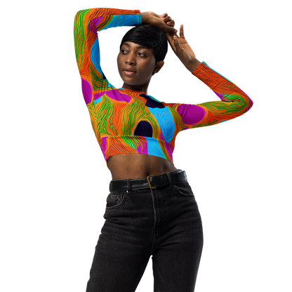 Long Sleeve Crop Top - Galactic Harmony