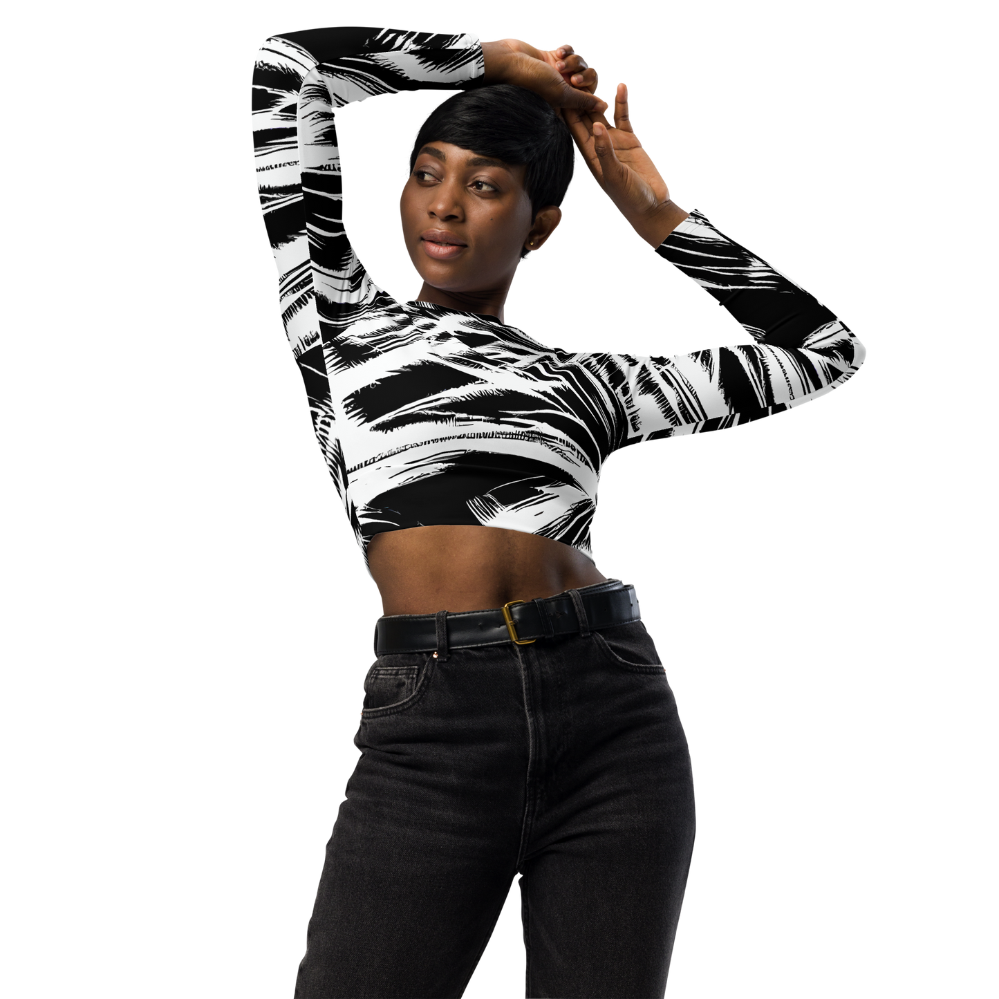 Long Sleeve Crop Top - Silent Thunder