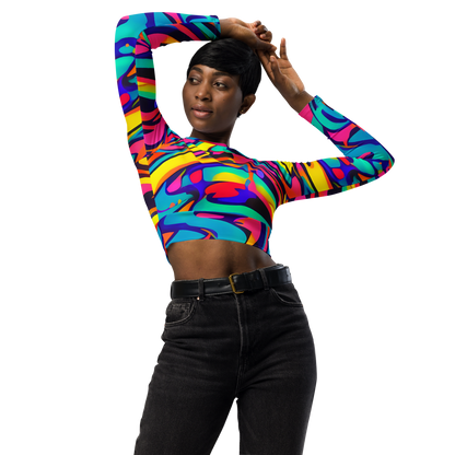 Long Sleeve Crop Top - Electric Ecstasy