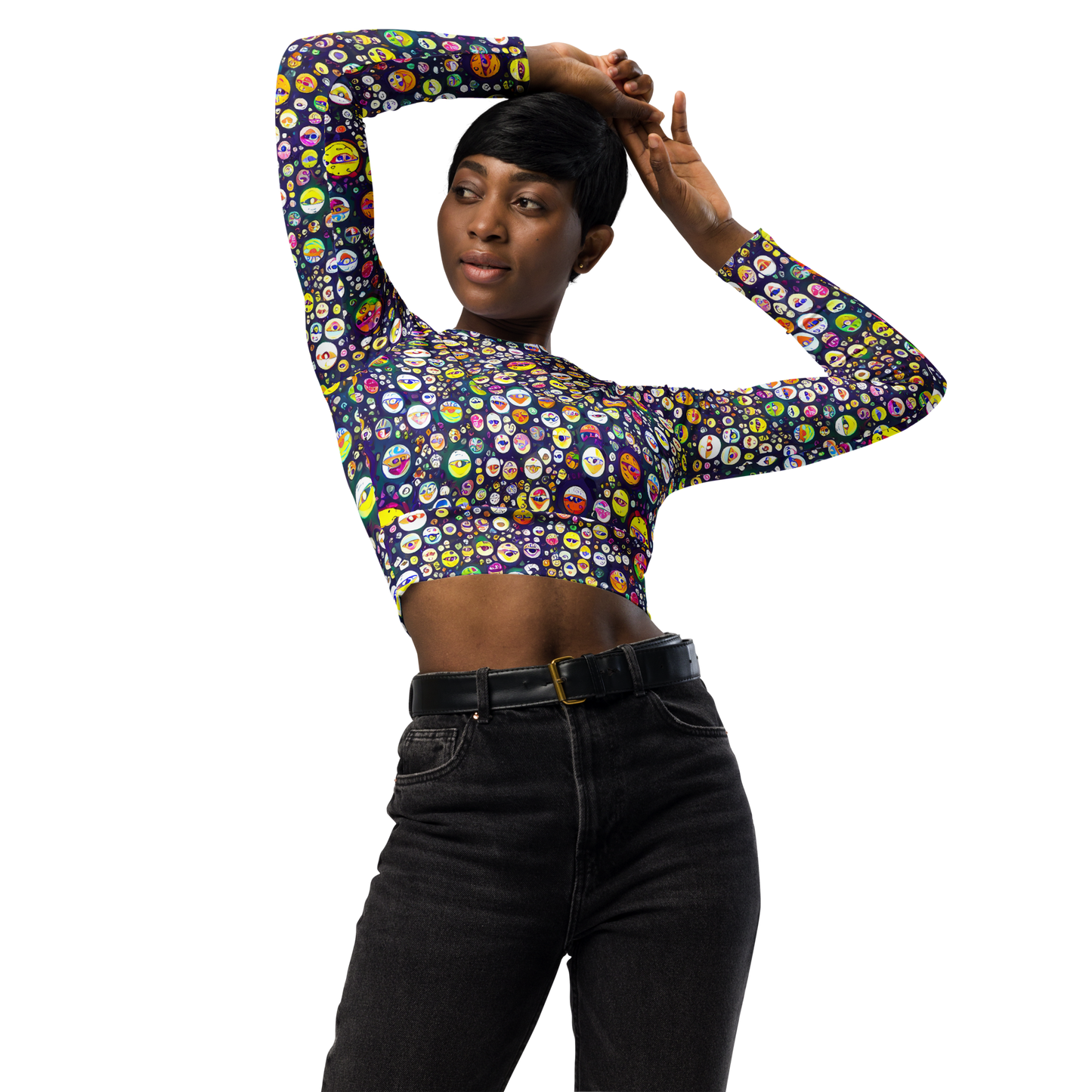 Long Sleeve Crop Top - Whimsical Eyescape