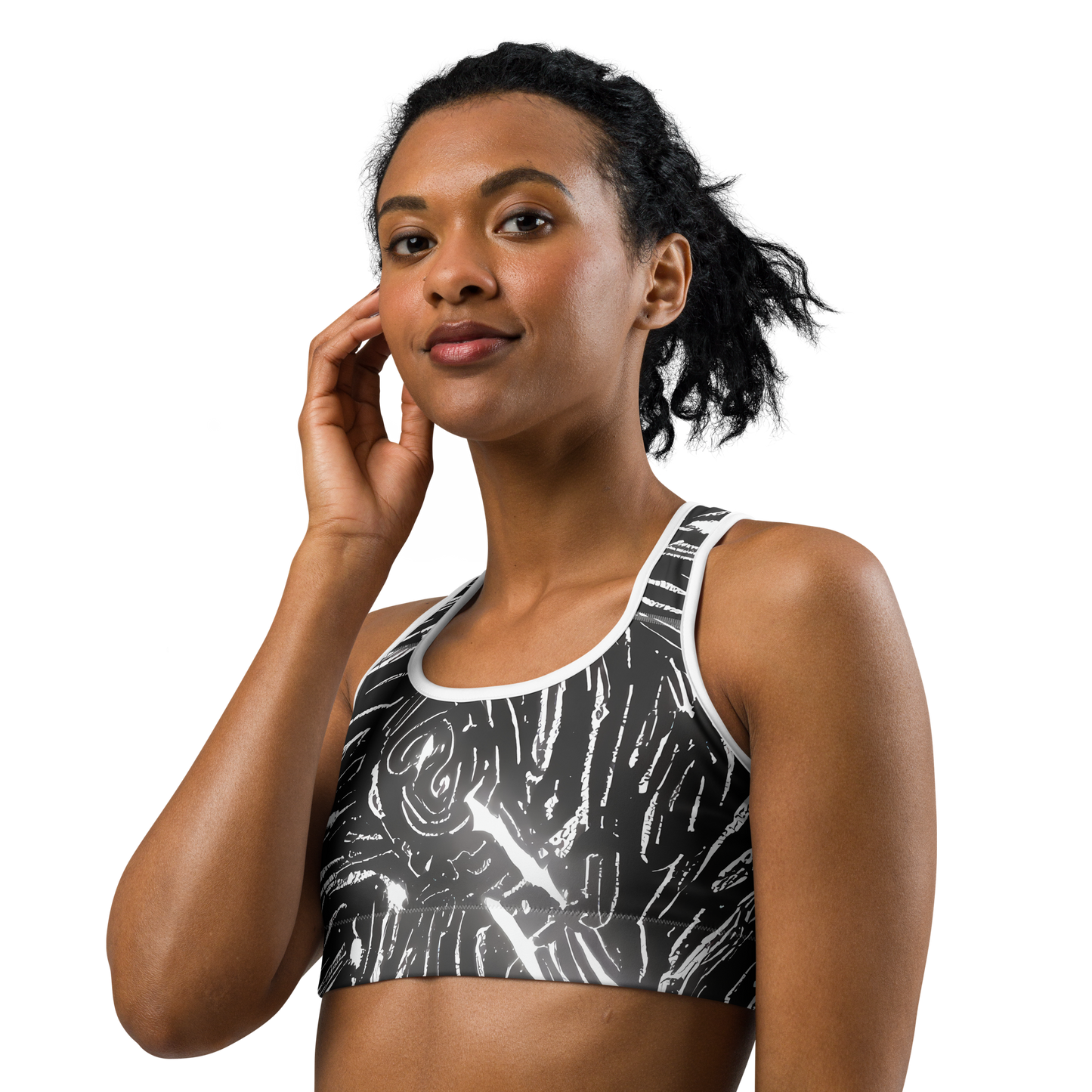 Sports Bra - Silver Swirl