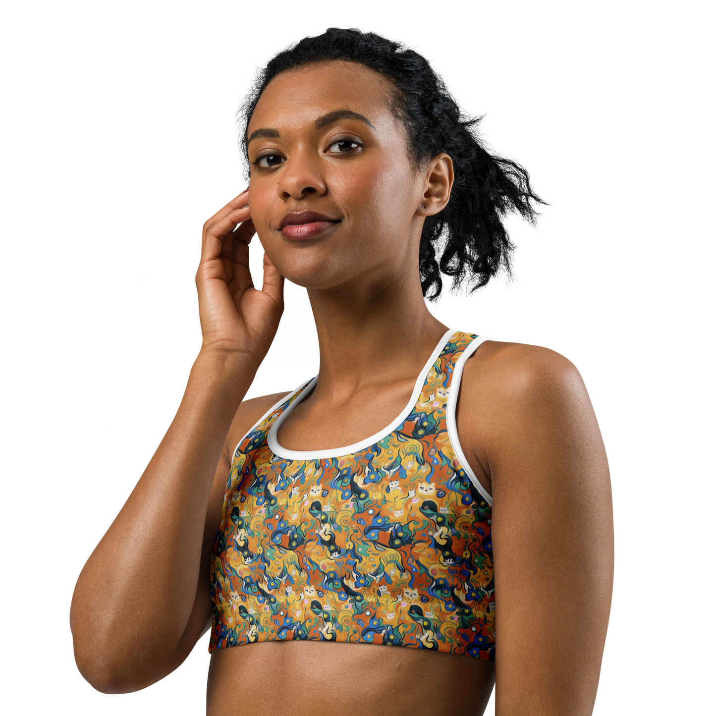 Sports Bra - Whimsical Feline Dance