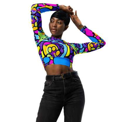 Long Sleeve Crop Top - Radiant Lagoon