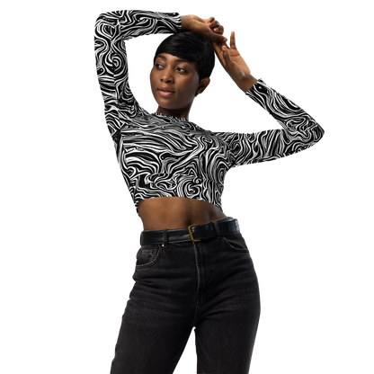 Long Sleeve Crop Top - Inky Whispers