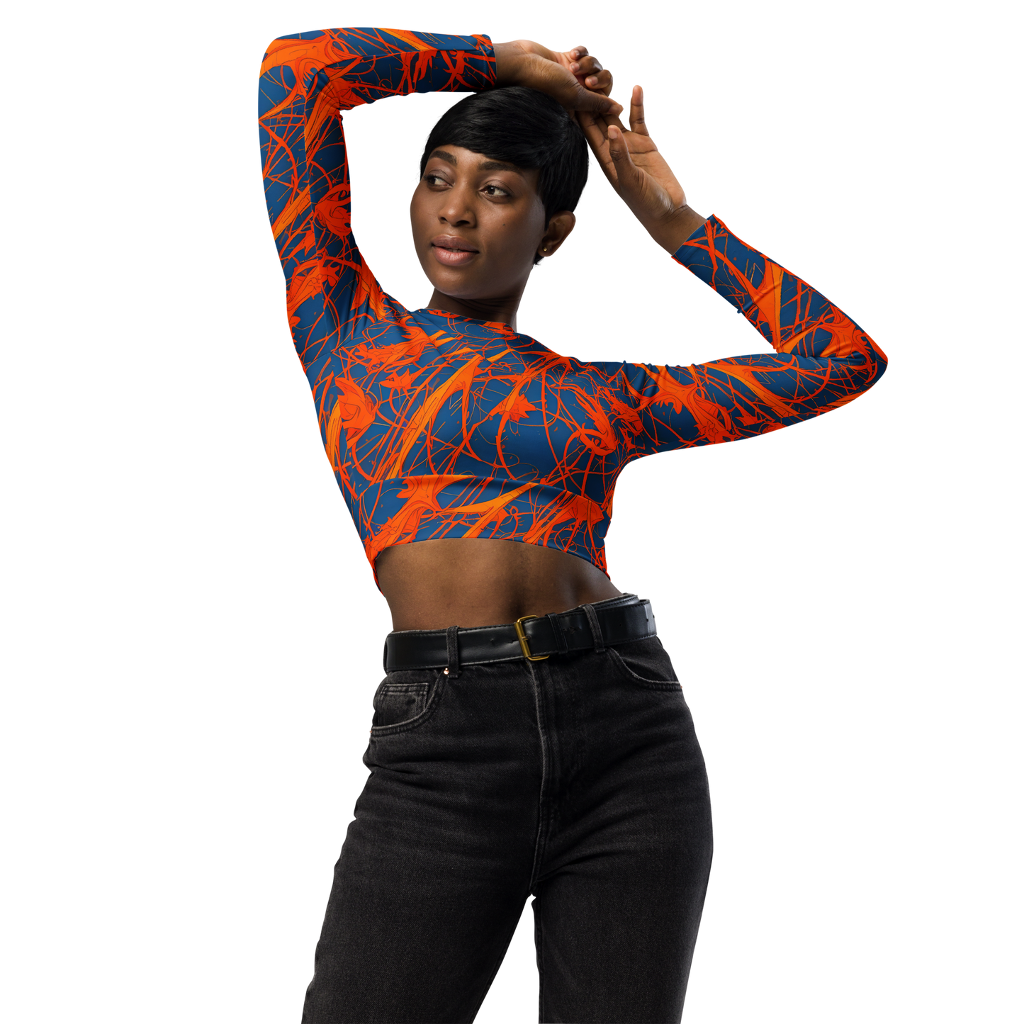 Long Sleeve Crop Top - Nautical Ember