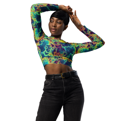 Long Sleeve Crop Top - Echoed Pulses