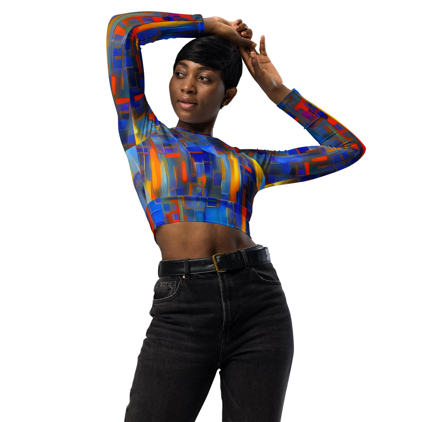 Long Sleeve Crop Top - Neoplastique Flow