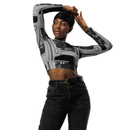 Long Sleeve Crop Top - Concrete Harmony