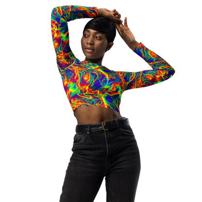 Long Sleeve Crop Top - Nebula Symphony