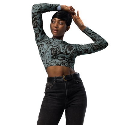 Long Sleeve Crop Top - Caruso Swirl