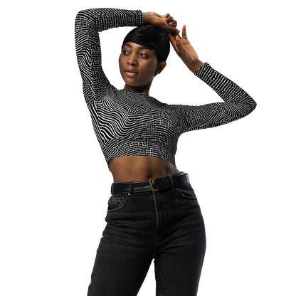 Long Sleeve Crop Top - Zenith Stripes