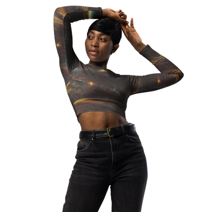 Long Sleeve Crop Top - Quantum Illusions