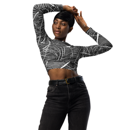 Long Sleeve Crop Top - Silver Echo