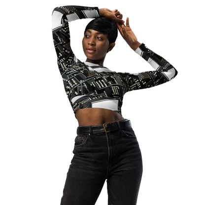 Long Sleeve Crop Top - Electro Essence