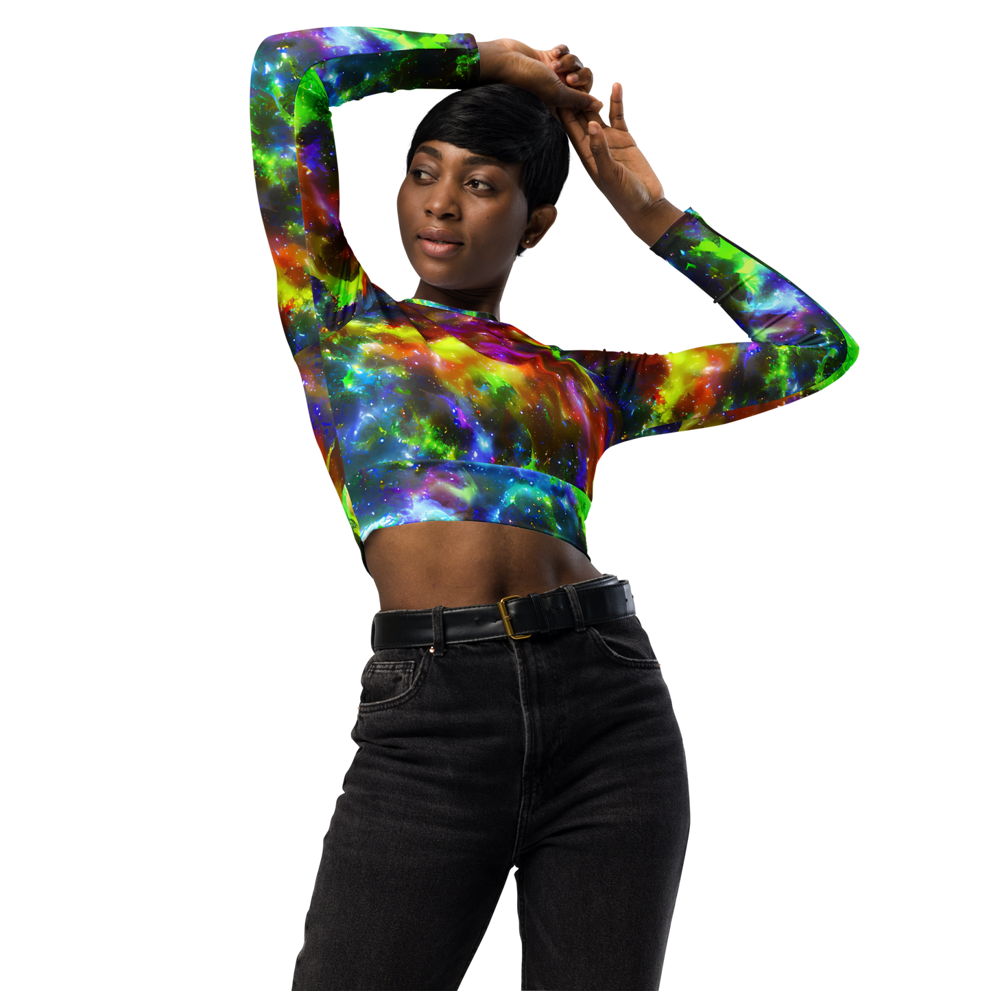 Long Sleeve Crop Top - Neer Nebula