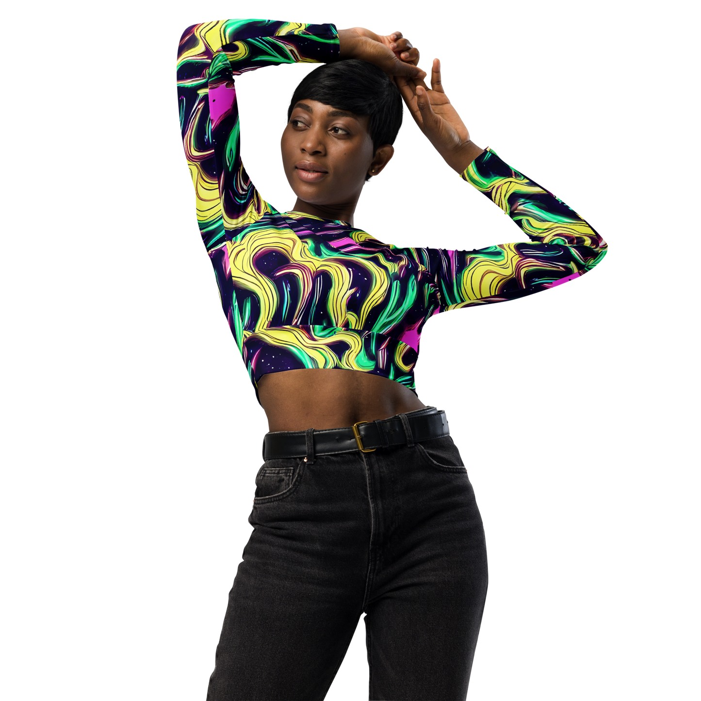 Long Sleeve Crop Top - Casson's Whirl