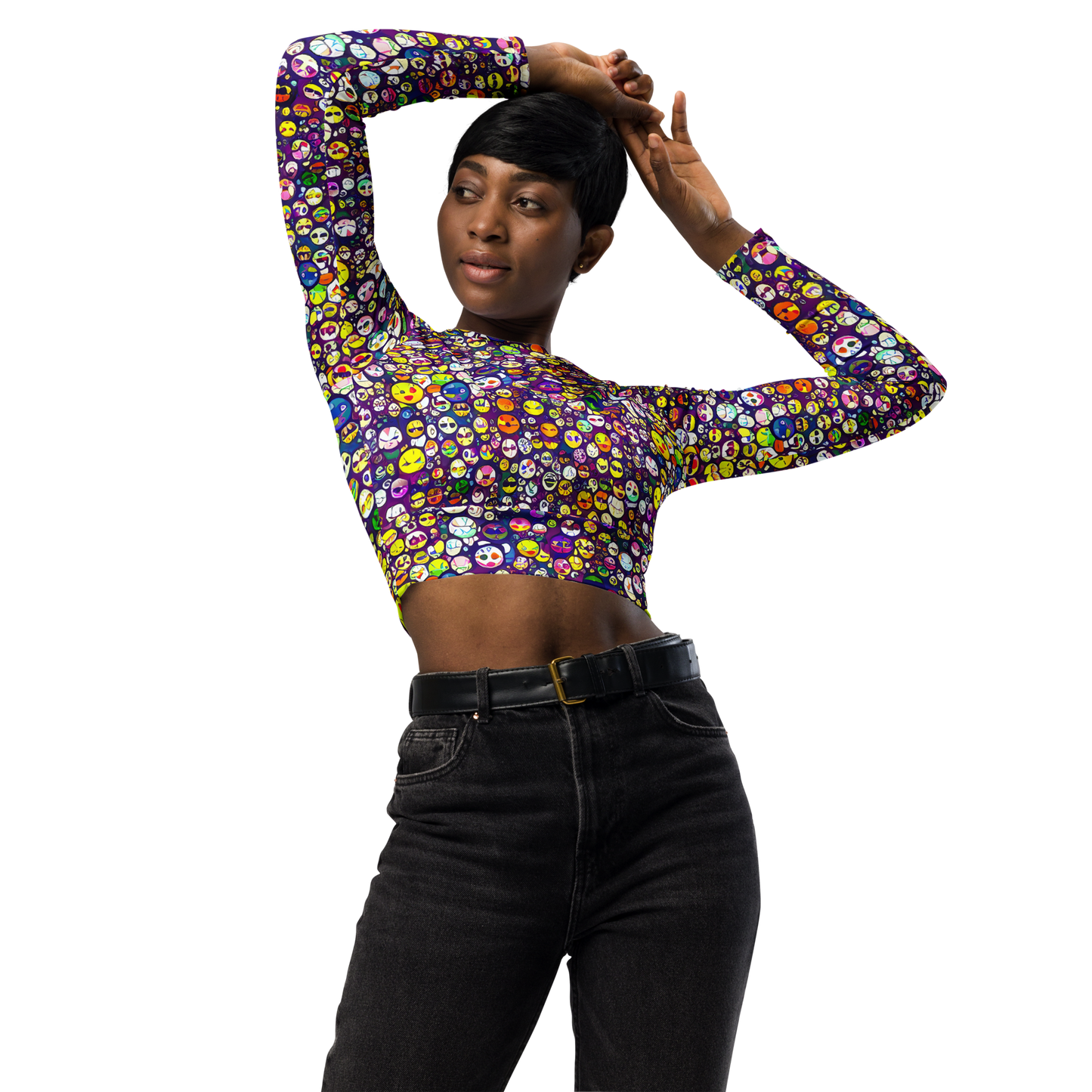 Long Sleeve Crop Top - Mosaic Moods
