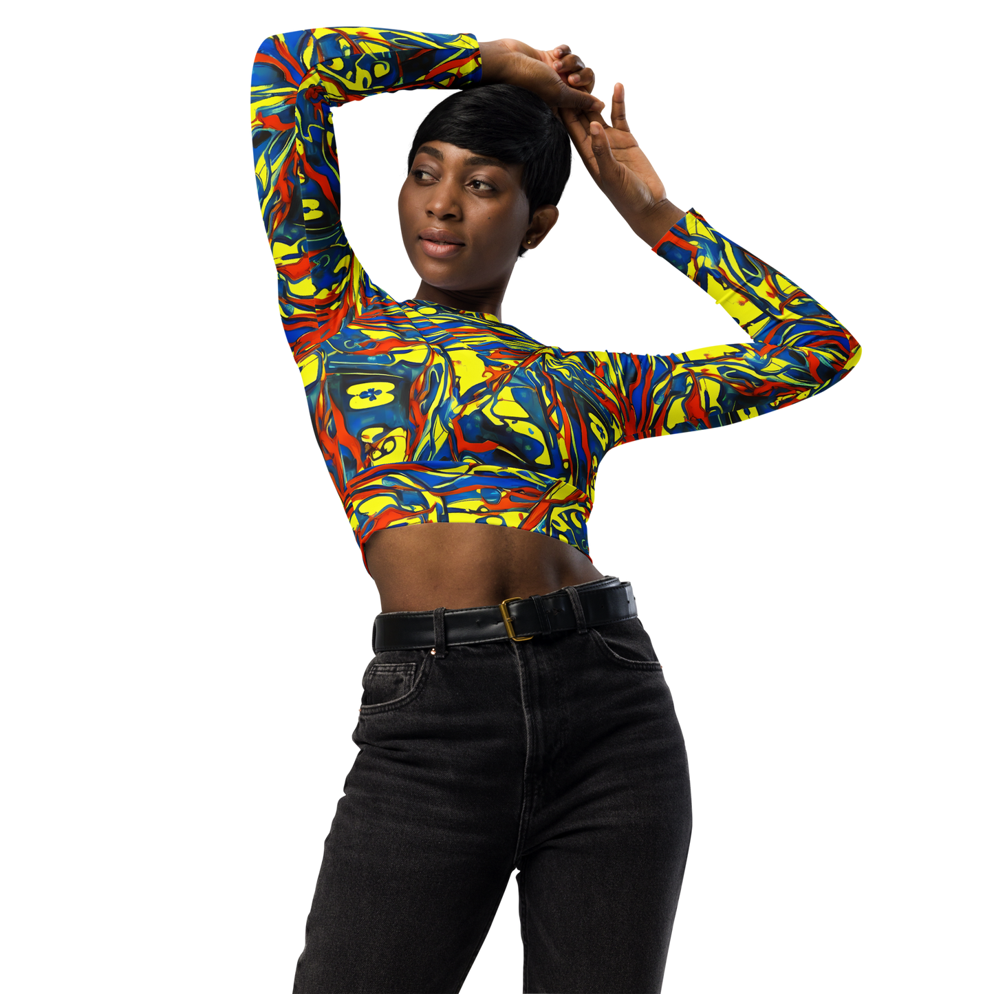 Long Sleeve Crop Top - Cyberflow Circuit