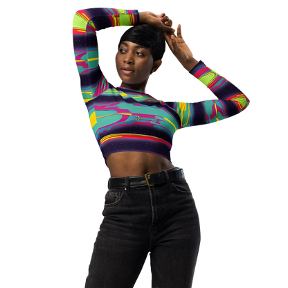 Long Sleeve Crop Top - Astro Pop