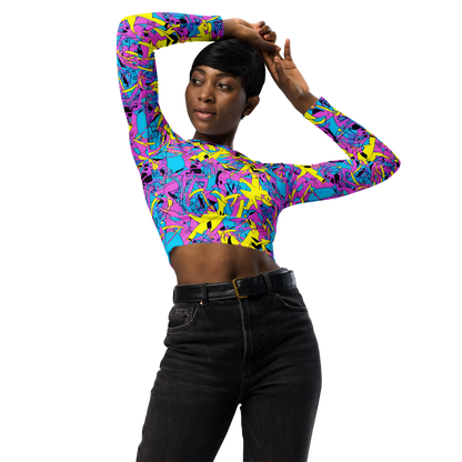 Long Sleeve Crop Top - Neon Jive