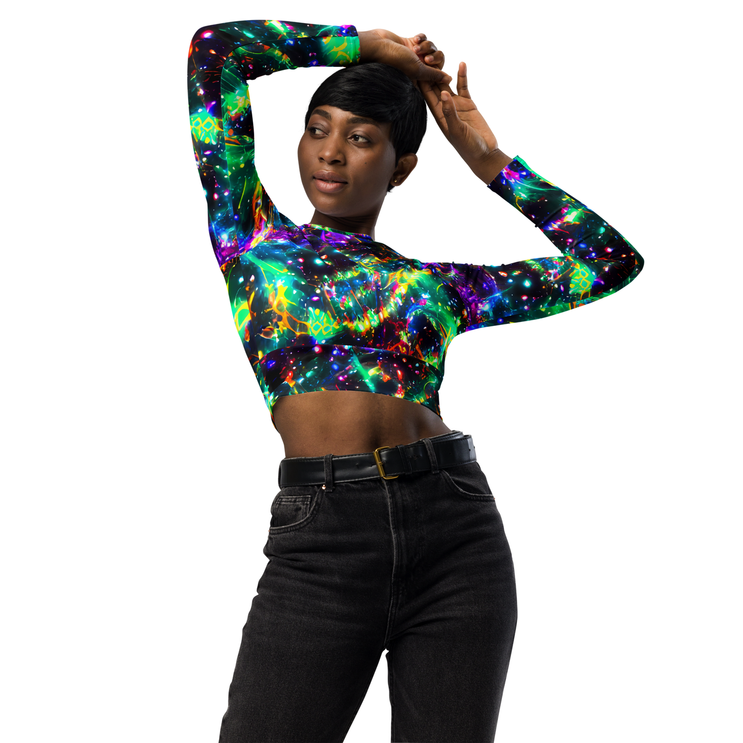 Long Sleeve Crop Top - Blythe Nebula