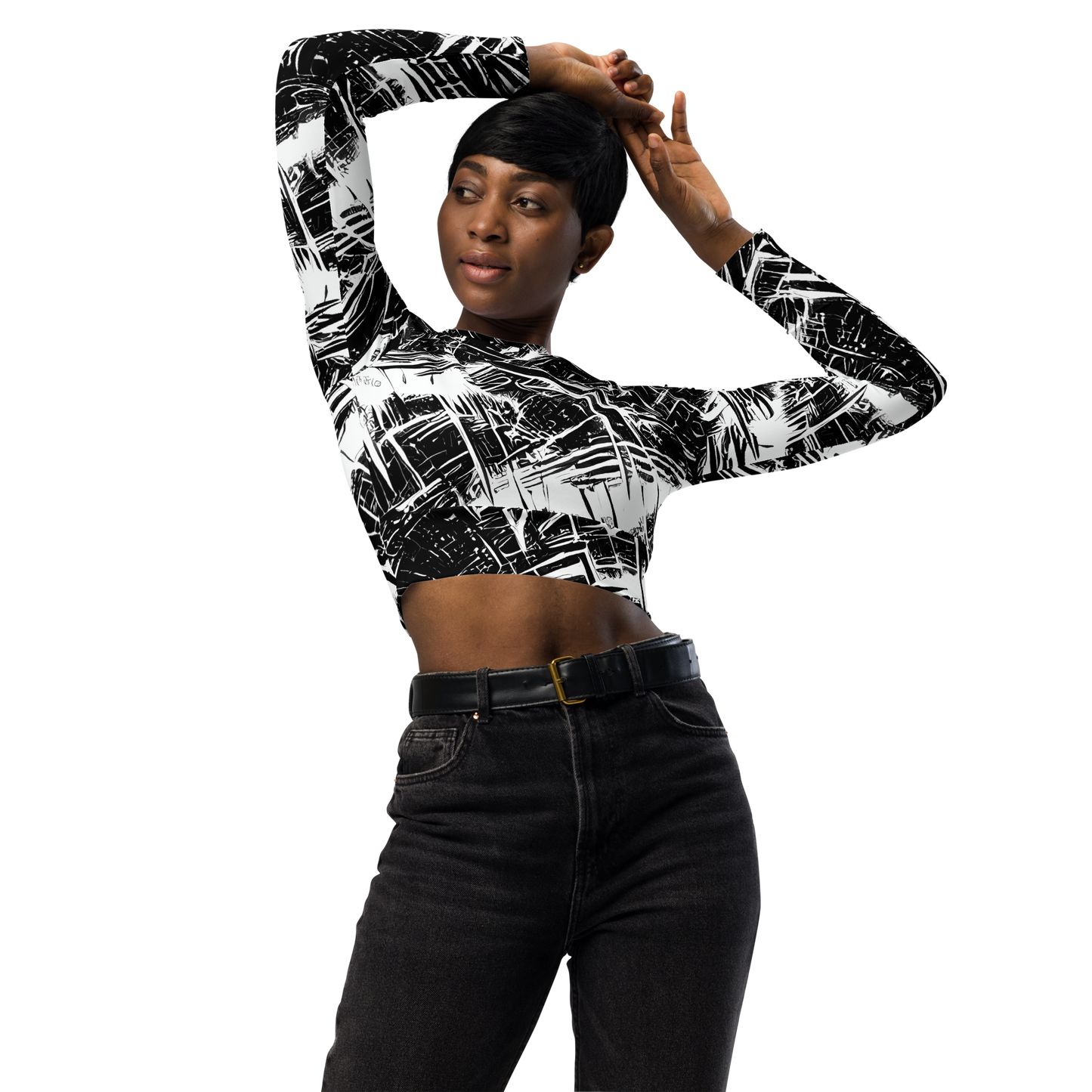 Long Sleeve Crop Top - Ferriss Fractals
