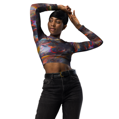 Long Sleeve Crop Top - Chromatic Flux