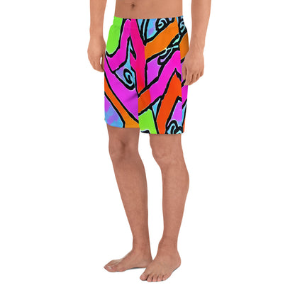 Men's Athletic Shorts - Electric Mosaic