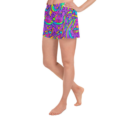 Athletic Shorts - Neon Galaxy Whirl
