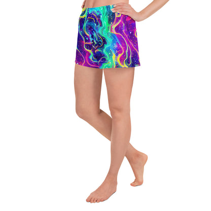 Women’s Athletic Shorts - Liquid Light Show