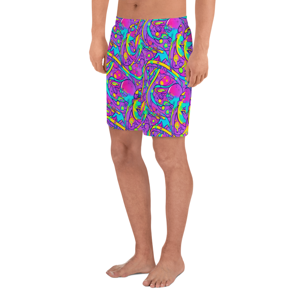 Men's Athletic Shorts - Neon Galaxy Whirl