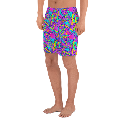 Men's Athletic Shorts - Neon Galaxy Whirl