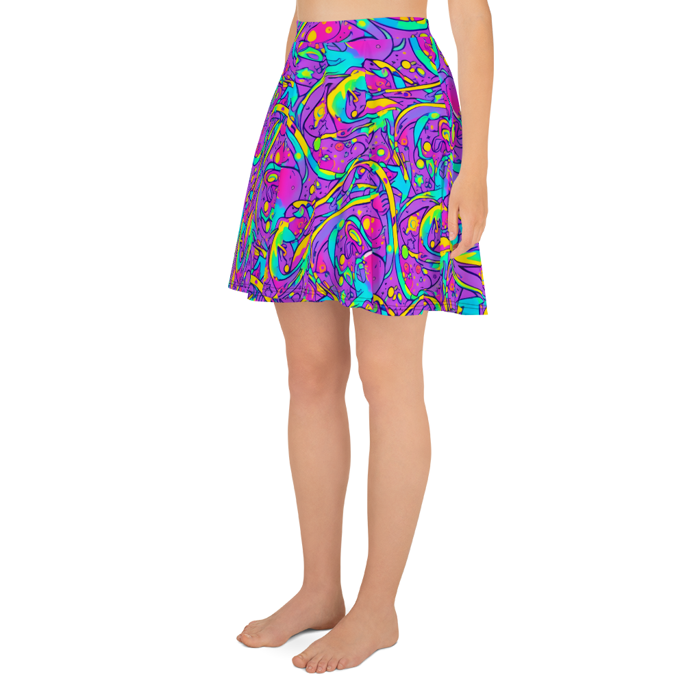 Skater Skirt - Neon Galaxy Whirl