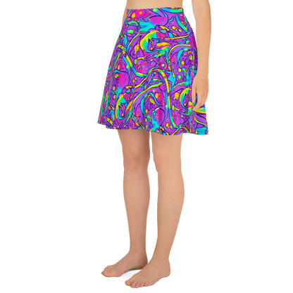 Skater Skirt - Neon Galaxy Whirl