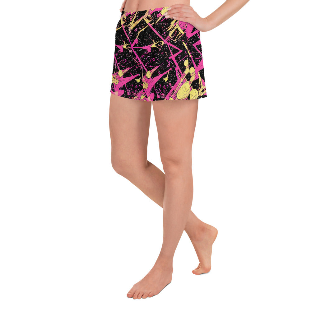 Women’s Athletic Shorts - Galaxy Graffiti