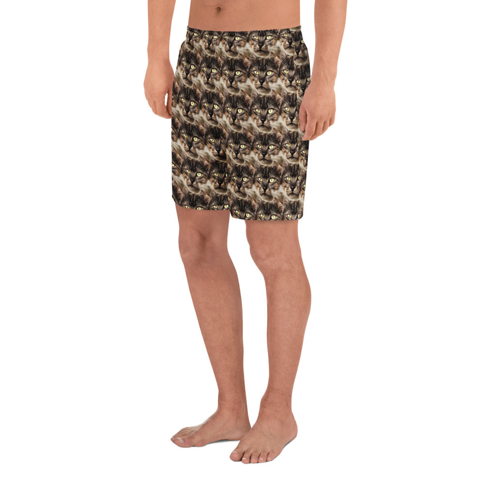 Athletic Long Shorts - Feline Reverie