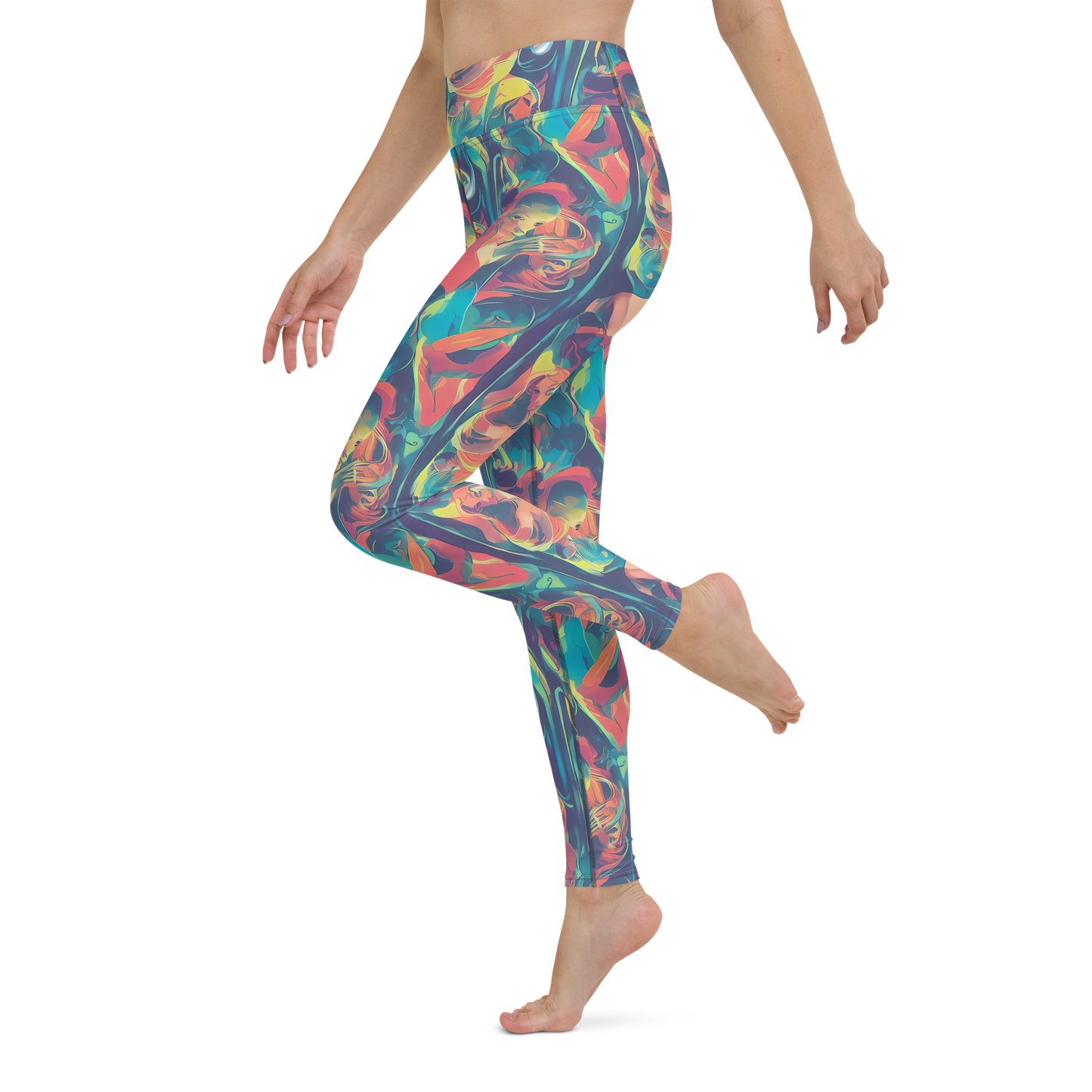 Yoga Leggings - Neon Aurora