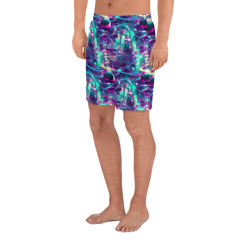 Men's Athletic Shorts - Synthwave Surge