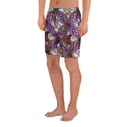 Athletic Long Shorts - Stained Glass Whirl