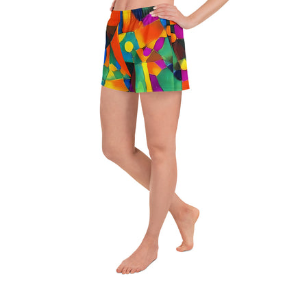 Women’s Athletic Shorts - Galactic Jigsaw
