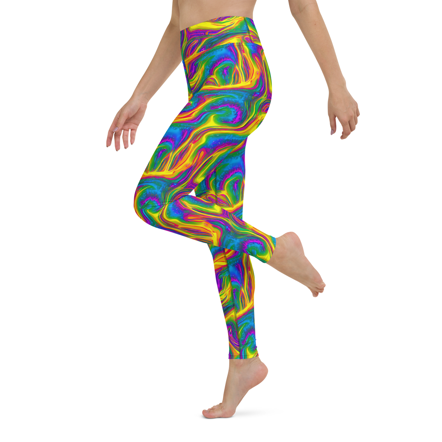 Yoga Leggings - Electric Aurora