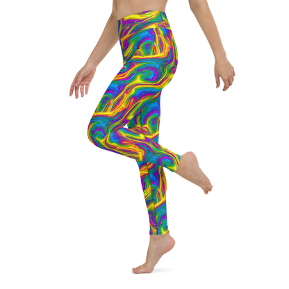 Yoga Leggings - Electric Aurora